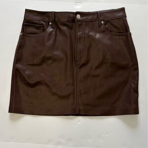 Express Dark Brown Faux Leather Mini Skirt 12